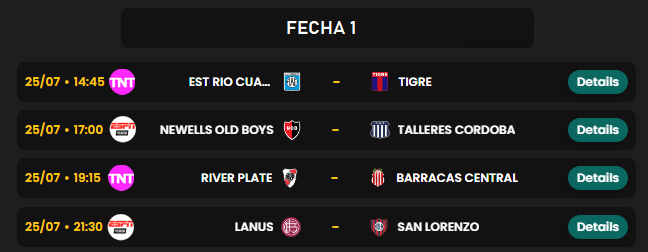 futballeros's tweet photo. ⚽🔥 ¡CONTINÚA LA FECHA 1! 🇦🇷🏆
¿Quiénes sumaran de a tres? 👀🔥

📊 Estadísticas • 🧠 Trivia • 📅 Agenda 👉 https://t.co/AbmgEovKJO

#EstudiantesRioCuarto #Tigre #Newells #Talleres #River #BarracasCentral #Lanus #SanLorenzo #Argentina #Futbol #LigaProfesional #LPF #Fecha1 ⚽🇦🇷 https://t.co/YQWKcrT7dY