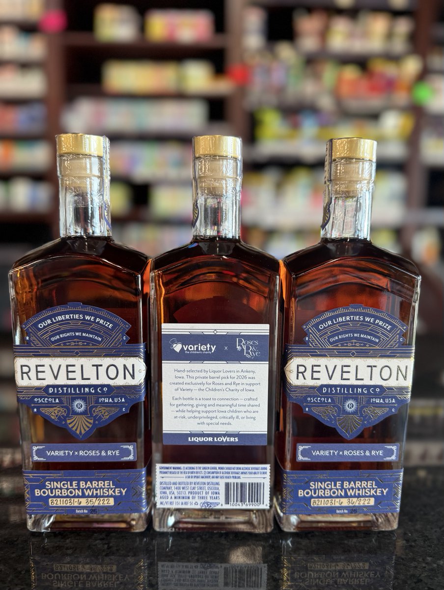 VarietyIowa's tweet photo. In partnership with Liquor Lovers in Ankeny, we’re excited to share a special private barrel selection created exclusively for Roses &amp; Rye.  

Bottles go on sale tomorrow at noon at Liquor Lovers in Ankeny. Stop by and pick yours up before heading over to Talons! https://t.co/pyiBrQUPYs