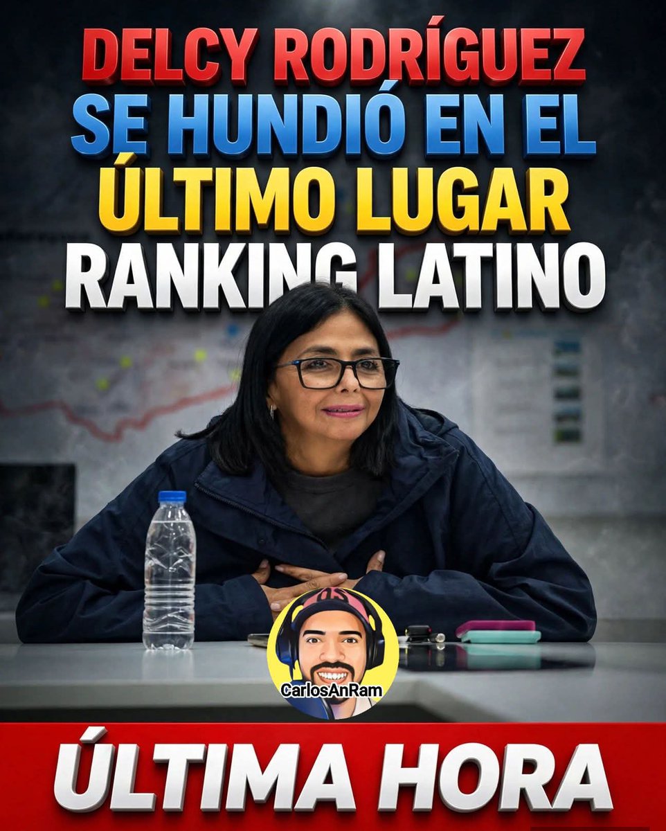 CarlosanRam's tweet photo. La más reciente medición de CB Global Data volvió a colocar a Delcy Rodríguez como la mandataria peor valorada de América Latina. El estudio le atribuye 22,7% de aprobación y 70,8% de imagen negativa, ubicándola al final de la clasificación entre 18 líderes de la región. 📊❌ https://t.co/V52eEEo755