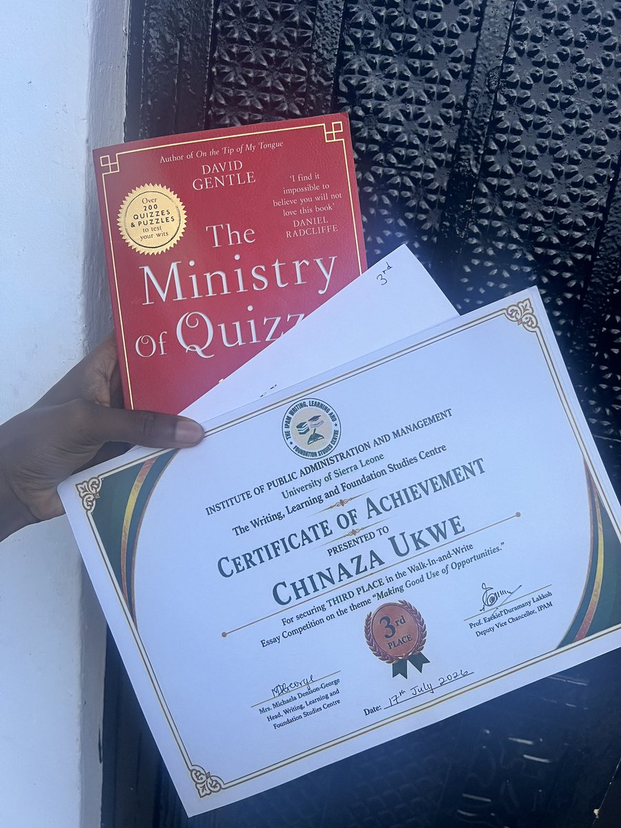 Nazaukwe's tweet photo. Update:

I won with a 3rd place position in the said Essay Competition 🎊 https://t.co/eZARxJkaQP