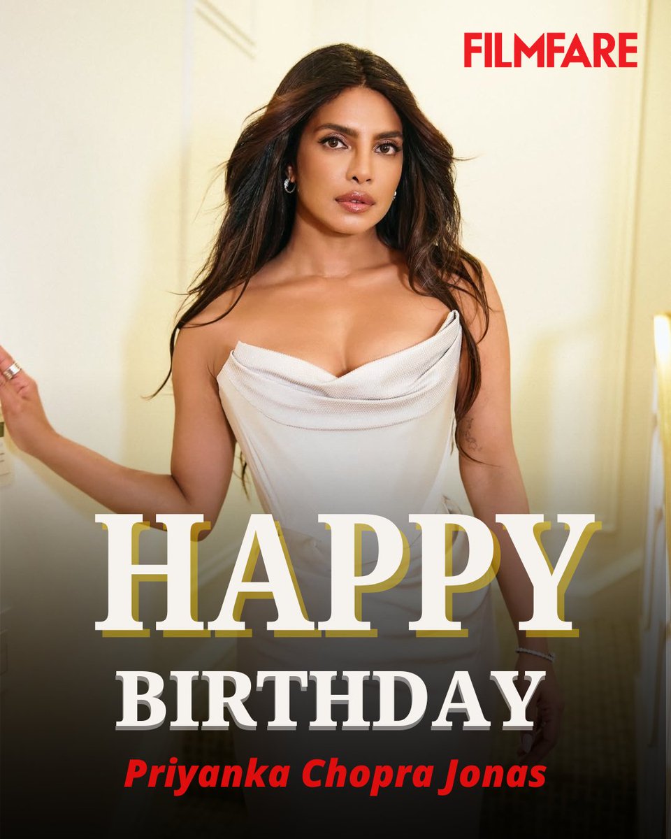 filmfare's tweet photo. Happy Birthday to the global icon, #PriyankaChopraJonas! ✨
Wishing her another year of success, happiness and inspiring milestones. ❤️🎂

#Birthday #Celebs https://t.co/zocbIQp9eE