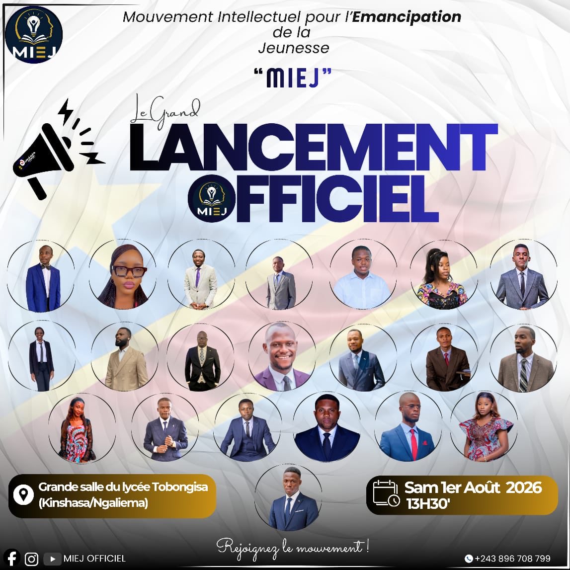OKITOTukunda's tweet photo. 🚨Ce samedi 1 Août, cette nouvelle dynamique naîtra officiellement.
Nous vous invitons tous à prendre part au décollage de cette force nouvelle.
-Lieu : Grande salle lycée Tobongisa/ Ngaliema référence Station centre 
@JPCongolais @GraceKutino @central_sage @SansakaB @Ray_okito https://t.co/ZxcgTFv8la