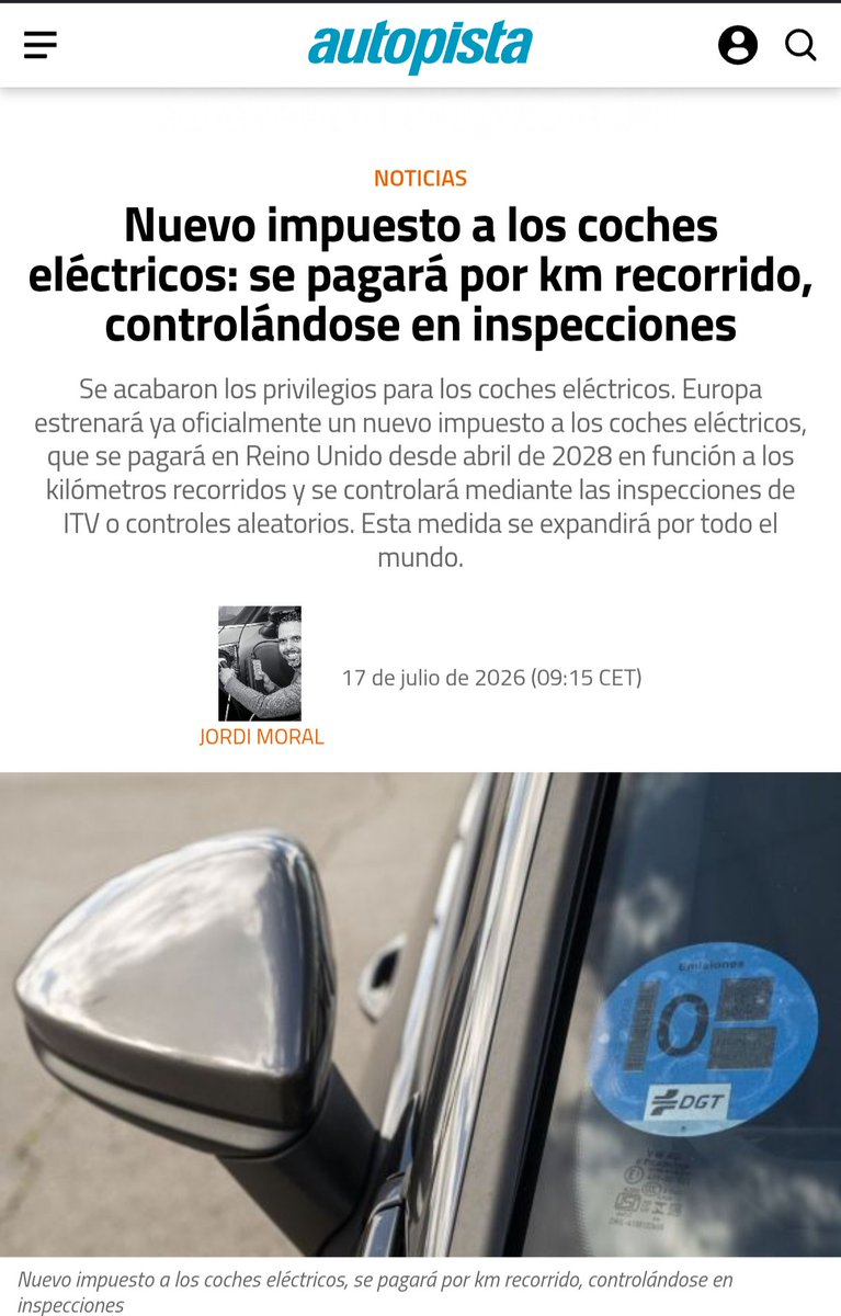 JFdB75's tweet photo. Lo mismo que con los diésel: te lo subvencionan, te convencen de que es mejor para el medio ambiente, y cuando has picado te lo cobran.

El cambio climático se acabará con el ultimo impuesto que puedan inventarse. https://t.co/3IYfFahzG1