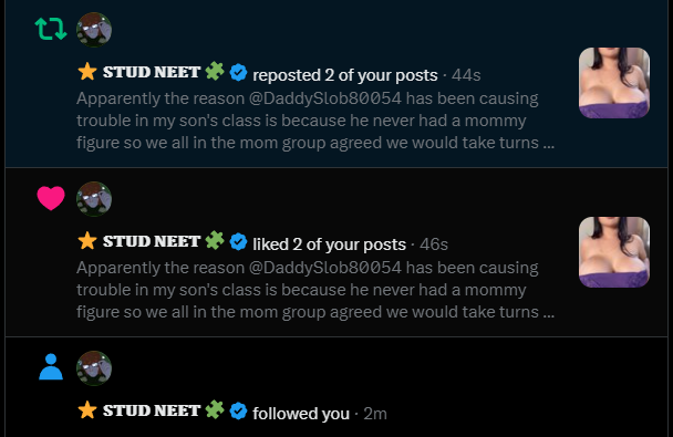 MommySteph201's tweet photo. No honey I really never orgasm or squirt from sex I'm not that type.

Also me as soon as @DaddySlob80054 gives me any crumb of attention: https://t.co/4Qu9ZWzftS