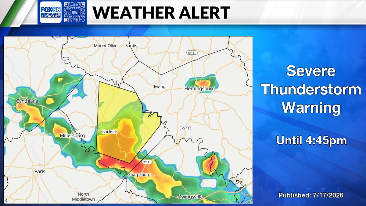 KYWX ALERT: Severe Thunderstorm Warning for Nicholas County in KY