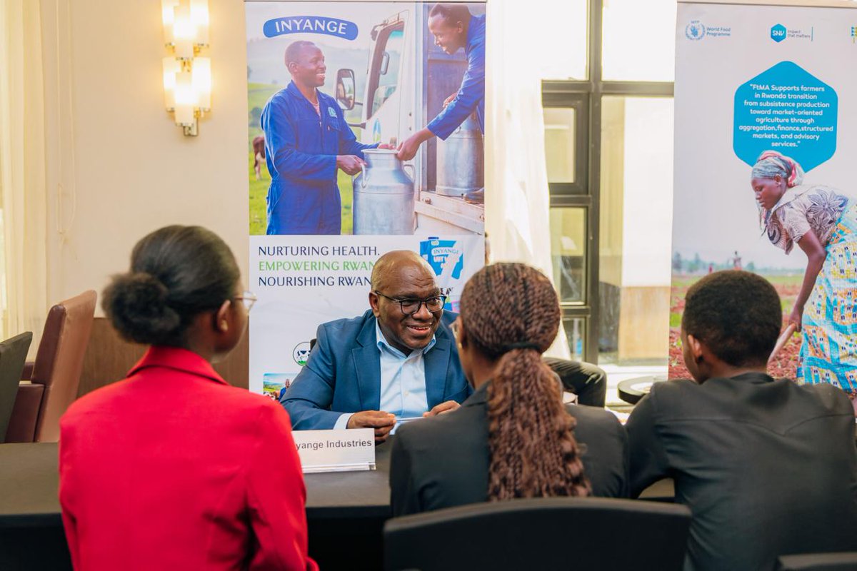 RICA_Rwanda's tweet photo. Today's 4th RICA Job Fair for the Class of 2026 brought graduands together with potential employers and business partners, creating space for meaningful connections and career opportunities. Industry leaders shared encouraging feedback on how RICA's experiential learning model prepares our students to contribute to innovation and productivity across the agriculture sector. We're grateful to our partners for their continued collaboration and proud to see our students taking these next steps in their careers.