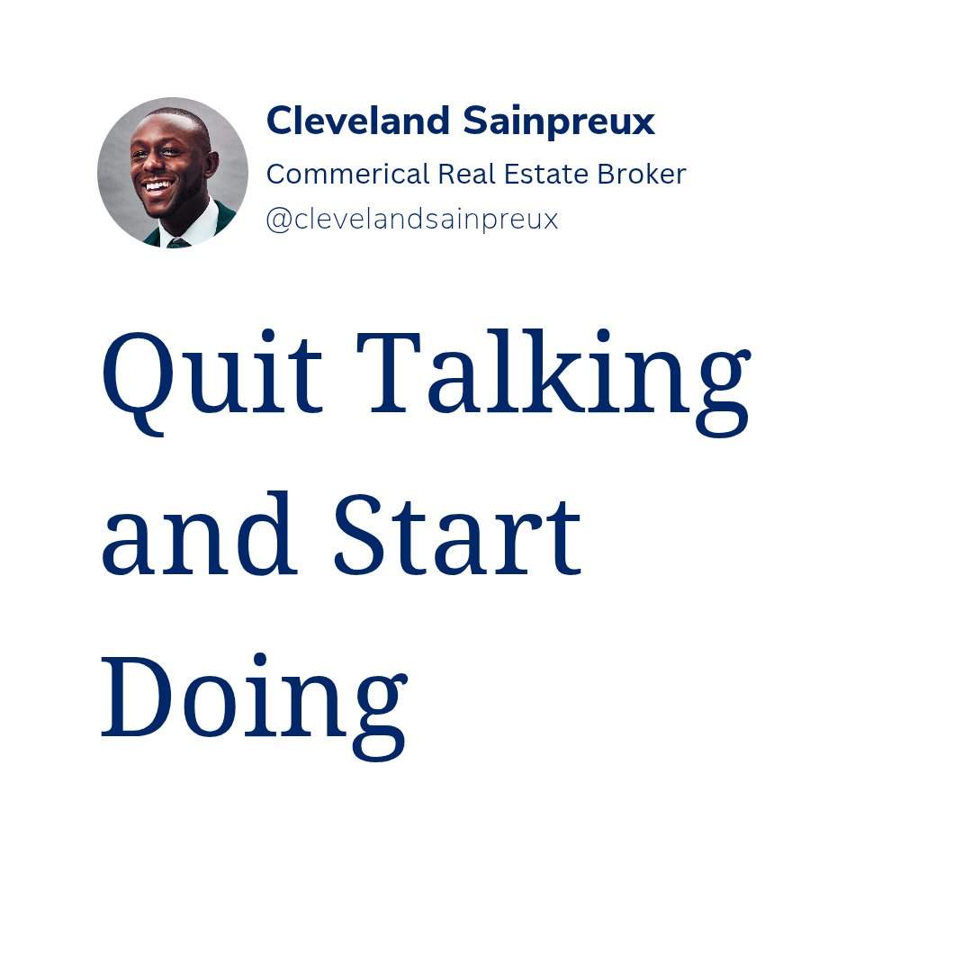CSainpreux's tweet photo. Quit Talking. Start Doing.

#triumphant #leadership https://t.co/pyMk2k8DKJ