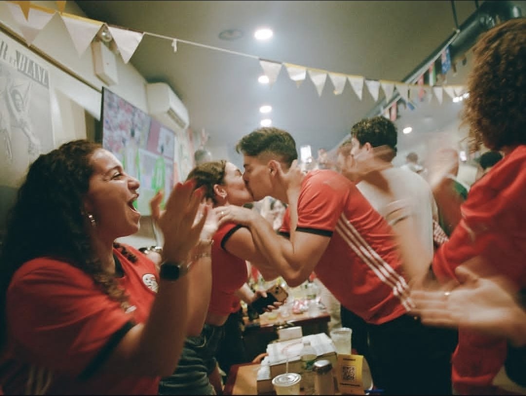 ArchiveofEgypt's tweet photo. An Egyptian couple cheering during the FIFA World Cup - United States (2026).

📸Brian Chorski. https://t.co/zOn0oGsLD1