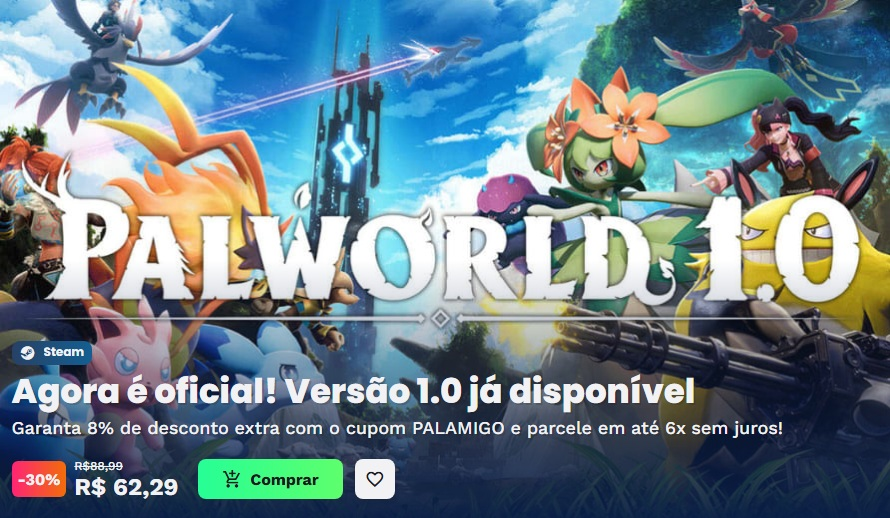 _visapphire's tweet photo. Palword chegou na @nuuvem
amigos  
E utilizando o cupom PALAMIGO você tem 8% e pode parcelar até 6 vezes sem juuuuros 

 Envie essa promo pro seu amigo que tava querendo um pal  
Utilize o meu link para adquirir seu pal 
RT♥ https://t.co/YhccSGtDRL