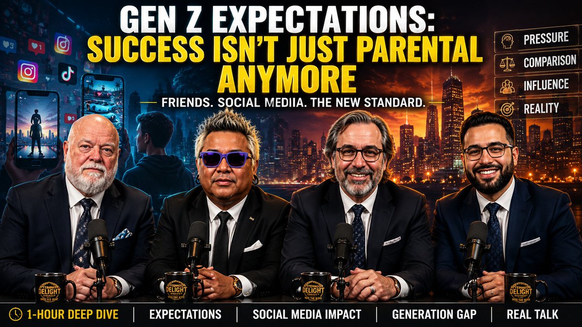 TruncaliJohn's tweet photo. Monday's show is all about #GenZ: "Who Defines Success? How Friends & Social Media Changed Gen Z's Expectations"
Monday at 2 pm PST
Host: John Truncali, Aristotle Nuñez, Julian Valdez, and Bob Sharp
Guest Host: Louise Nuñez
YouTube Link: https://t.co/jTQKUOENnS
#GenZ #genzlife #lifelessons #GenZJobs #success #podcast