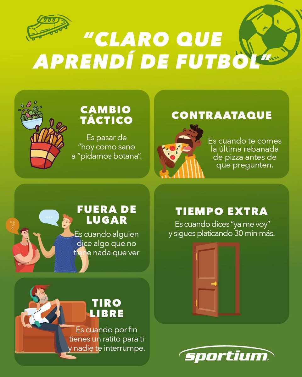 SportiumClub's tweet photo. El fútbol también deja grandes lecciones… ⚽😅
¿Y tú qué otra cosa has aprendido viendo fútbol?
.
.
.
#sportiumclub
#comunidadsportium
#futbol
#memesfutbol https://t.co/XMYbRwImhY