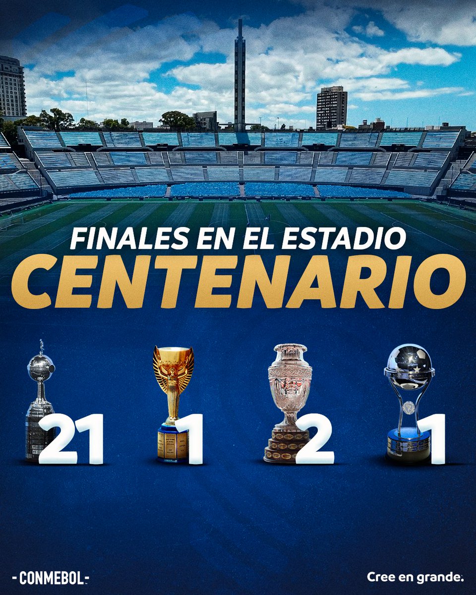 CONMEBOL's tweet photo. ¡Feliz aniversario, Estadio Centenario! 🏟️🥳
 
#CreeEnGrande https://t.co/dVveBk8QHK