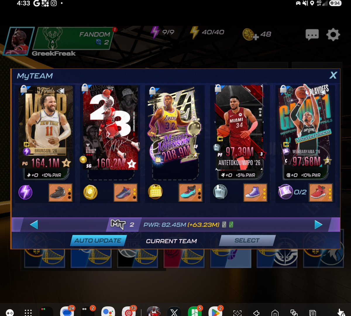 DreKnowsMMA's tweet photo. @NBA2KMobile I'm GOATED i have all cards https://t.co/Pu7aaCaAWE