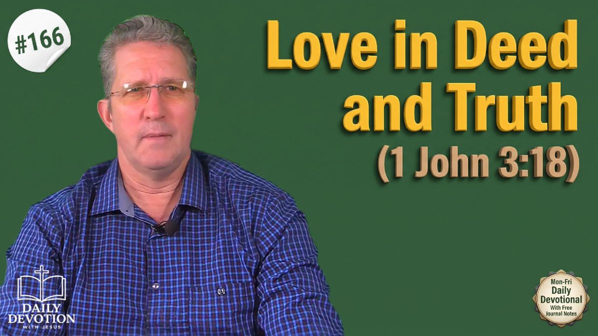 dailydevotionwJ's tweet photo. Love in Deed and Truth

"Let us not love with words or speech but with actions and in truth." — 1 John 3:18

The love of Christ is best seen through the way we serve, forgive, and care for others.

▶️ Watch here:
[https://t.co/9ykkjw9ORm]

#DailyDevotionWithJesus #1John318 https://t.co/BkAPBuhMJK