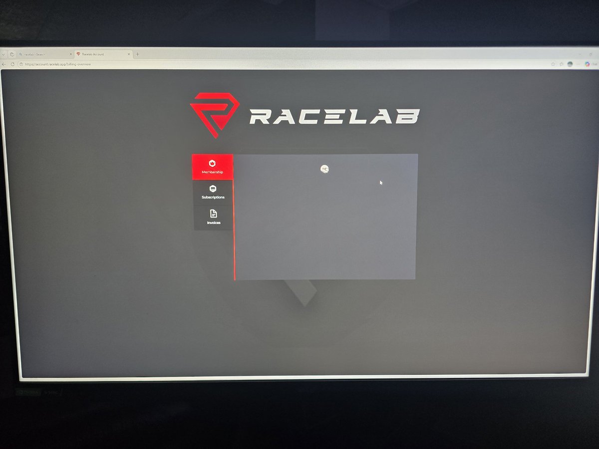 TheRealLurch11's tweet photo. @RaceLab3 When I login on the website this is the ONLY thing that appears https://t.co/LNCWiz4QXA