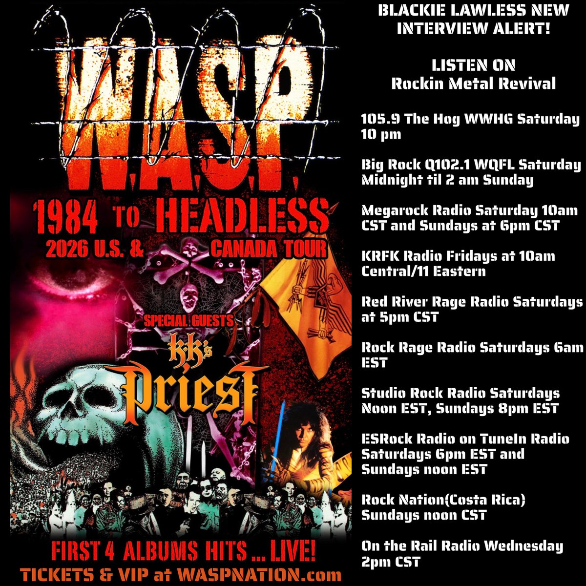 WASPOfficial's tweet photo. Just a reminder, many stations are running Blackie’s new interview tomorrow. Be sure to check each station’s website so you can listen online. https://t.co/VlD2PBvnz9