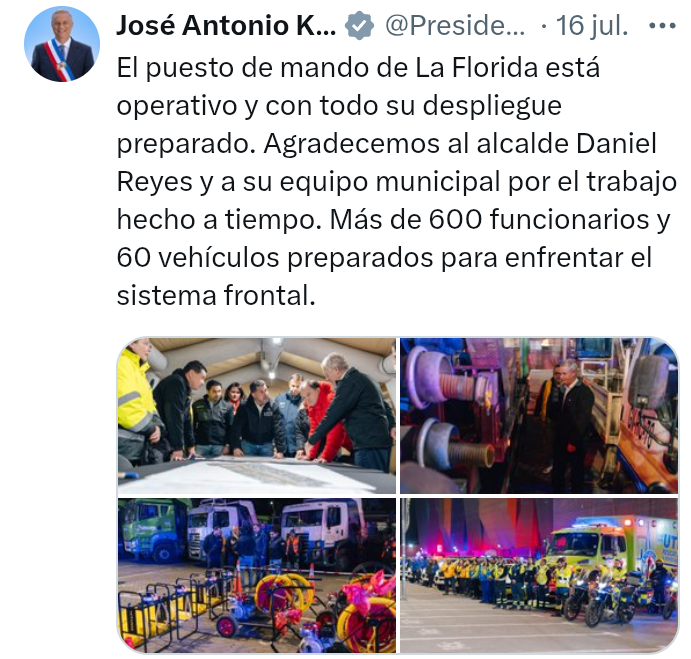 cata_1933's tweet photo. @JM_LatorreChile 1/2 
Latorre, ve el directo de las 13:45 hrs en San Bernardo y miente descaradamente diciendo q el Pdte Kast "recién salía a terreno". Oculta q a esa hora el Presidente ya venía de reunión en la Moneda con ministros recorrio Maipú, La Florida, la FACh y Pudahuel https://t.co/7nPQM3k4E2