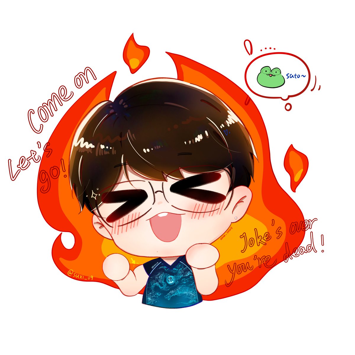 Nanifamu_suxi's tweet photo. Oi Sato! Fiz essa fanart inspirada na sua ótima performance com o Phoenix — você é sempre uma peça fundamental para o time.🐸Espero que consiga liberar todo o seu potencial nas próximas partidas e que tudo corra bem nesses jogos que estão por vir!!!✨
@sato_pequeno 

#LEVSato https://t.co/mH0R2RxNFP