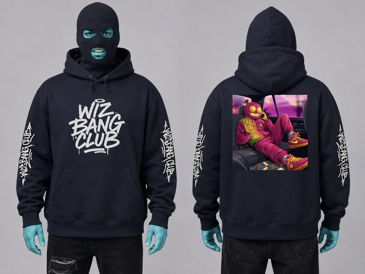 WizBangClub's tweet photo. Merch GIVEAWAY goes BANG

Own a collab hoodie reppin’ BANGlien, envisioned by WBC x Ruang.

Here’s how:
Say WIZZUP, spread the signal, bring the ones who get it.

WIZZER picked in 48hrs https://t.co/nP56ycgCQH