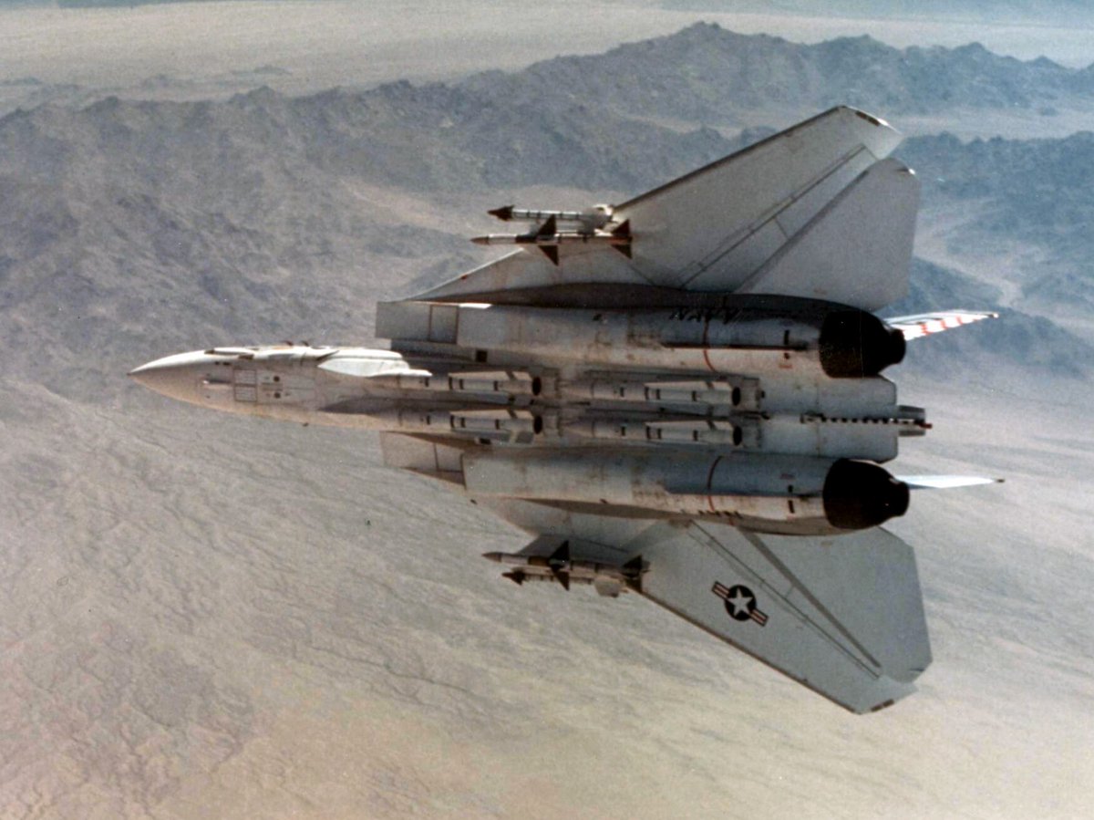 F14TomcatTurkey's tweet photo. The Tomcat was usually ready for a fight. 

Built for Fleet Air Defense, it protected the carrier battle group from Soviet bombers. 

It was the only U.S. fighter capable of carrying and firing the massive AIM-54 Phoenix missile (100+ nautical mi. range)

Excellent low-speed handling made it a dangerous opponent in a close-in dogfight. 

Has the F/A-18 Super Hornet been a solid replacement?