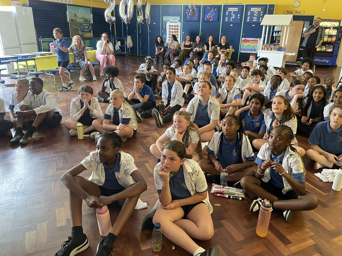 AbbeyPrimary's tweet photo. Lots of fun at the leaver’s party and tears watching their video #Y6 https://t.co/ImPP6R26Bv