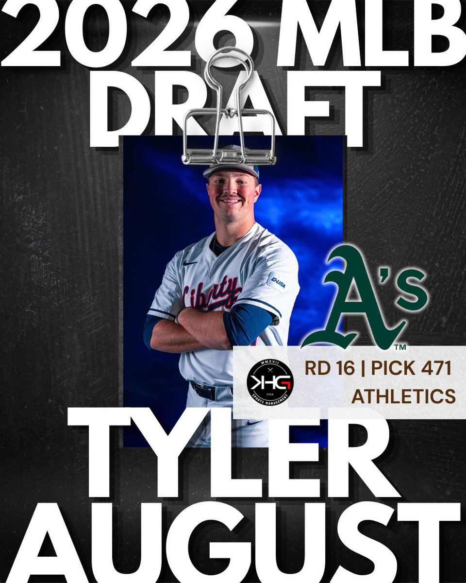 KHGSports's tweet photo. ✅ August heading to the A’s!

@Athletics are getting a dawg on the bump! Don’t be surprised to see this dude move fast! Let’s get to work @tyleraugust12.

#KHGfamily https://t.co/Zs9PLad0V1
