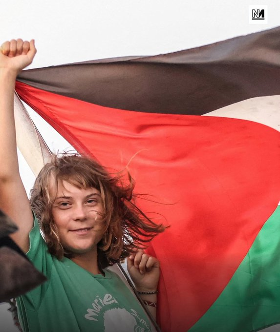 SaraReyi's tweet photo. REPOST and Drop a ❤️ if you’re PROUD of Greta Thunberg for what she does for Palestine! https://t.co/8CelaRf6DK