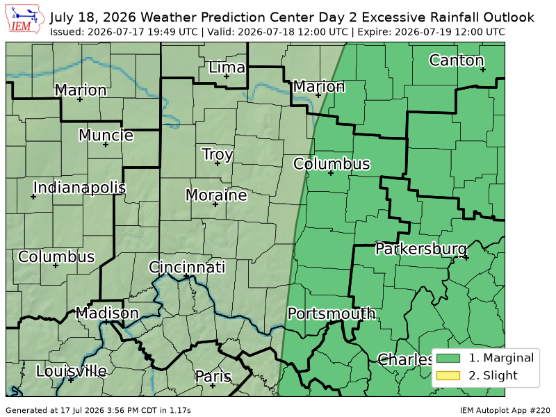 ds_wx03's tweet photo. WPC issues Day 2 Marginal Risk Excessive Rainfall Outlook at Jul 17, 19:49z for ILN https://t.co/29safBV9YD https://t.co/G6R9jEIhWV