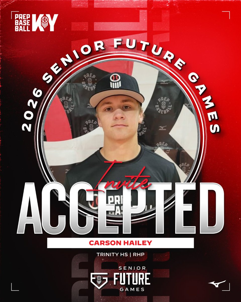 PrepbaseballKY's tweet photo. ✅ SENIOR FUTURE GAMES | INVITE ACCEPTED ✅ 

’27 RHP Carson Hailey (@TrinityHSBBall) is locked in 🔐 to represent #TeamMDW at the 2026 Senior Future Games!

👤 >> https://t.co/grEqNMd3e1 || @carsonhailey_8

#PBSFG26 || @prepbaseball https://t.co/7QgUUgHZli