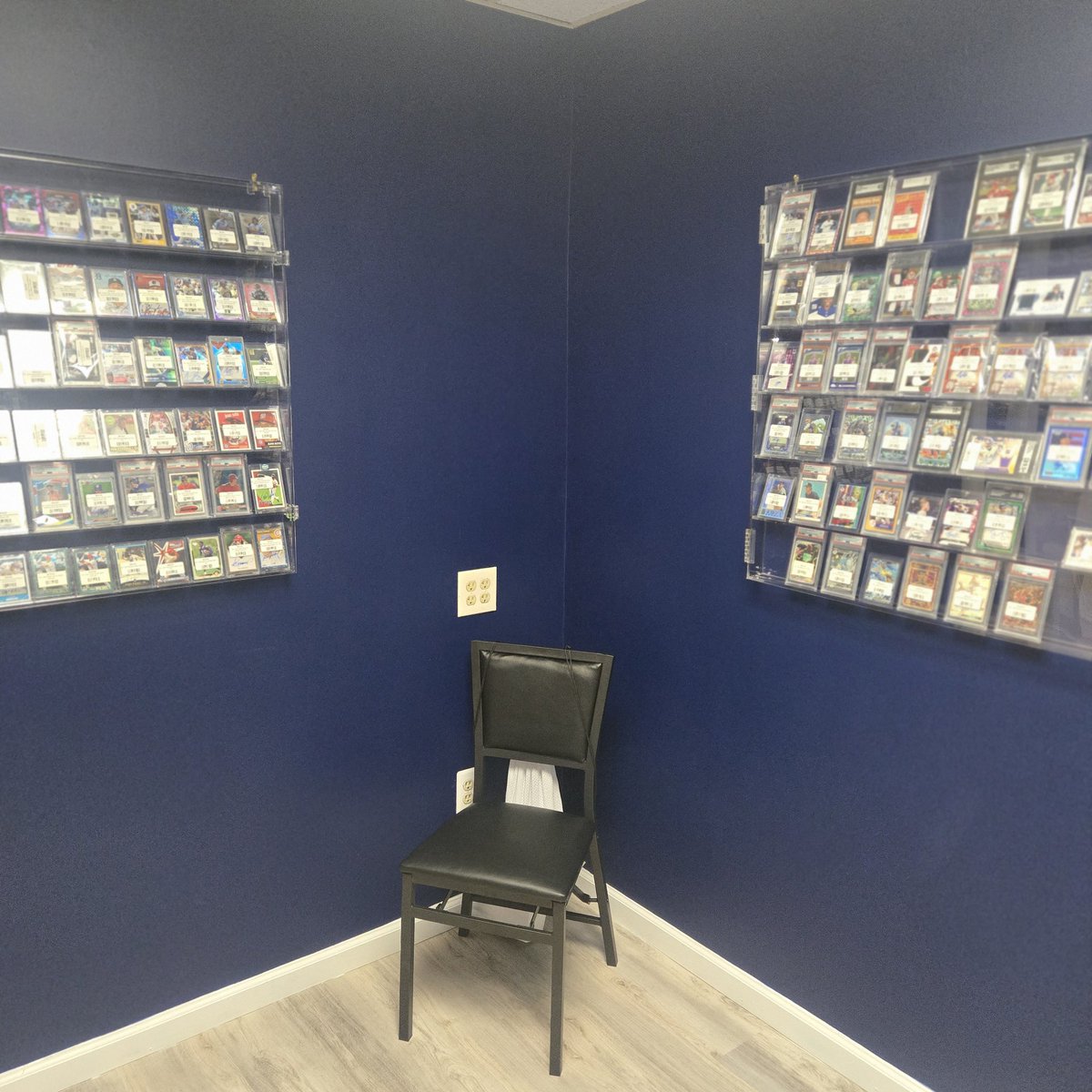 JeremyWolsten's tweet photo. Took my son to the grand opening of a new hobby store in my area last week called Trading Cards Exchange. Its a concept I havent seen before. Collectors rent out cases for $150/month + 10% of each sale. Here is some of the cool stuff we saw! https://t.co/rrK4kHiqJx