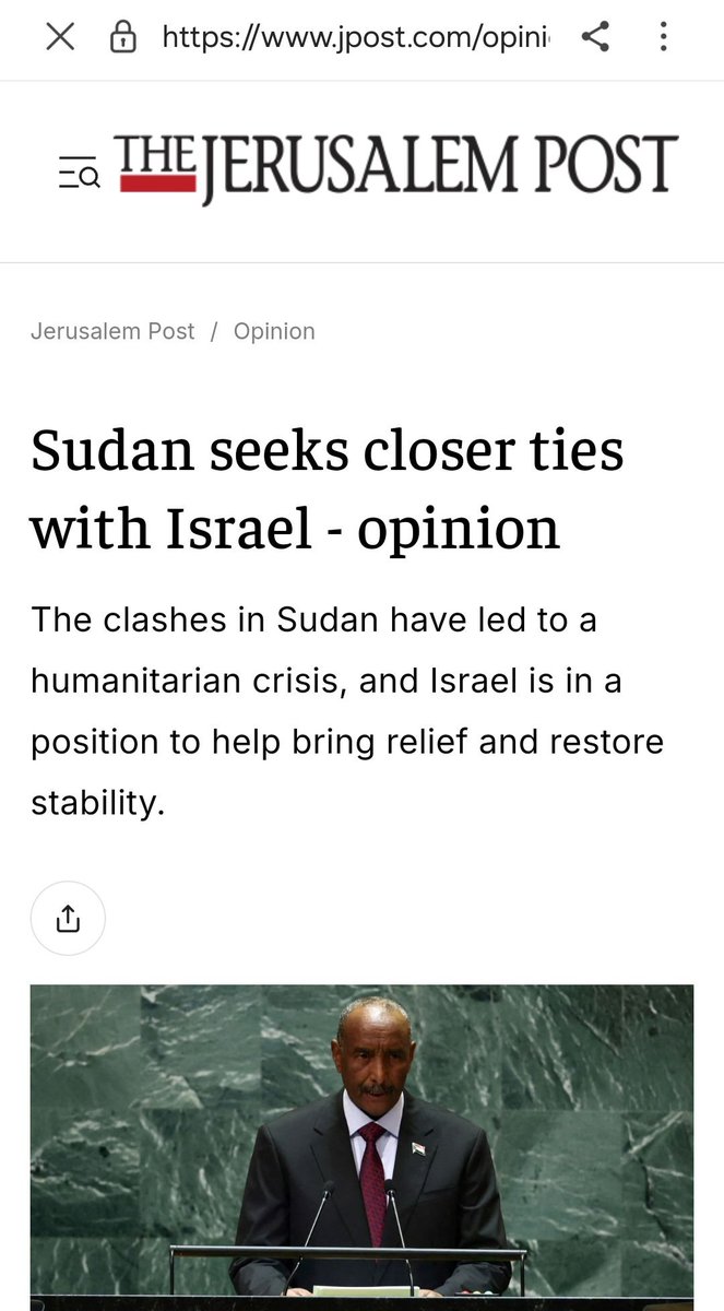 ShieldofSudan2's tweet photo. البرهان يستنجد بإسرائيل طالباً منها العون مقابل اعلان التطبيع بصورة رسمية والتوقيع على اتفاقيات ابراهام .🇮🇱🇸🇩 https://t.co/e28enM3FuO