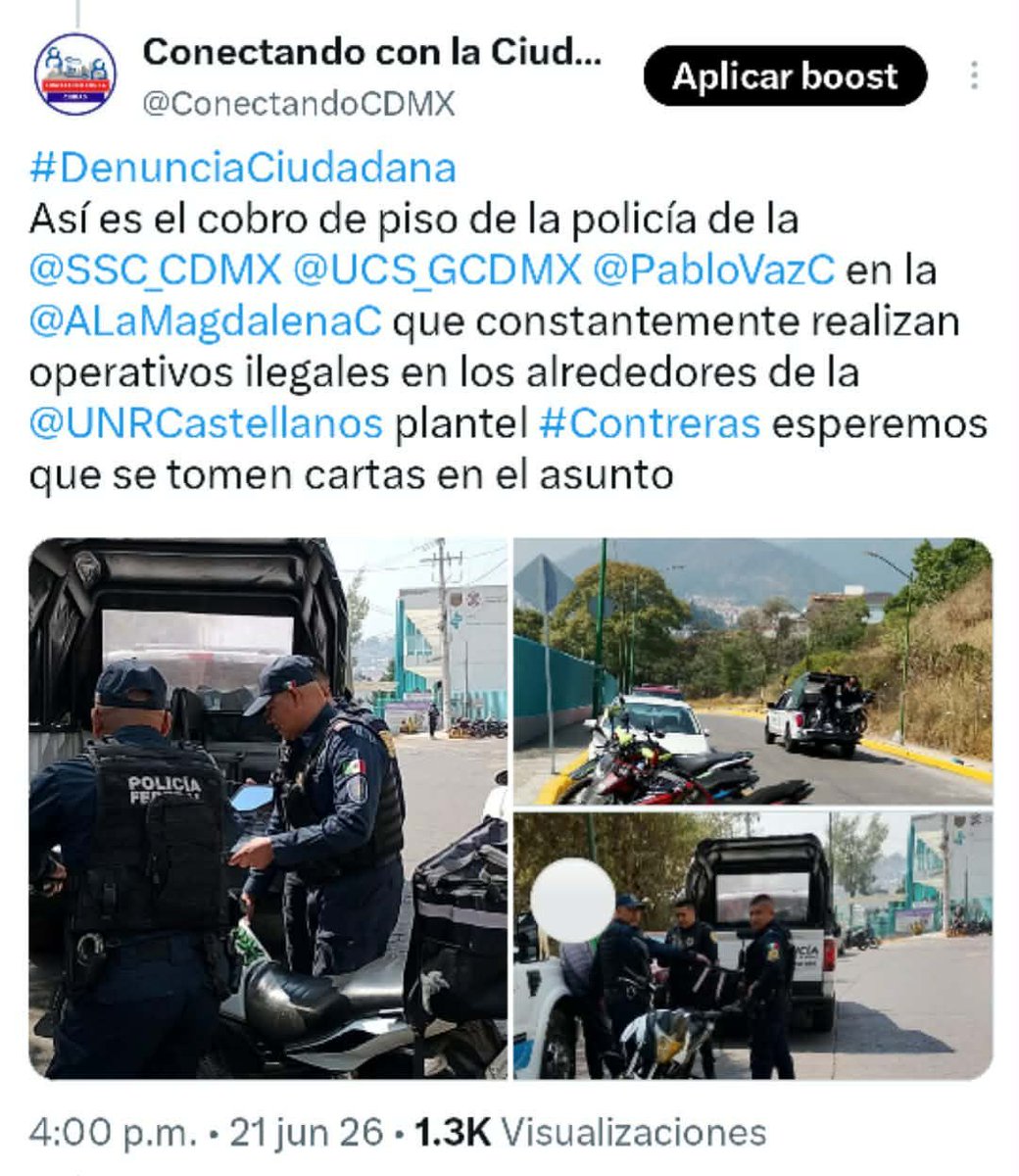 ConectandoCDMX's tweet photo. @MetroViralMx @SSC_CDMX #DenunciaCiudadana
Son los mismos policías que denuncie hacé unos días en mi medio; los cuales extorsionan a los contrerenses basta de abusos @PabloVazC @Fer_MercadoG @ALaMagdalenaC @SSC_CDMX @UCS_GCDMX @ClaraBrugadaM https://t.co/VO5yujwCbA