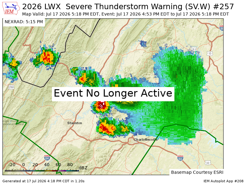 AutomaticWX's tweet photo. LWX cancels Severe Thunderstorm Warning for Rockingham [VA] https://t.co/jCZySsPM8g https://t.co/KyUp27rt3e