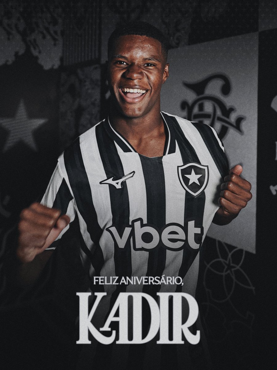 Botafogo's tweet photo. Feliz aniversário, Kadir! 🇵🇦

Joia do Bairro, o atacante alvinegro completa 19 anos neste sábado. A Família Botafogo te deseja muitos gols, vitórias e sucesso com a #GloriosaCamisa, meu Cria! 🥳🔥 #BFR https://t.co/p4NbgnIalV
