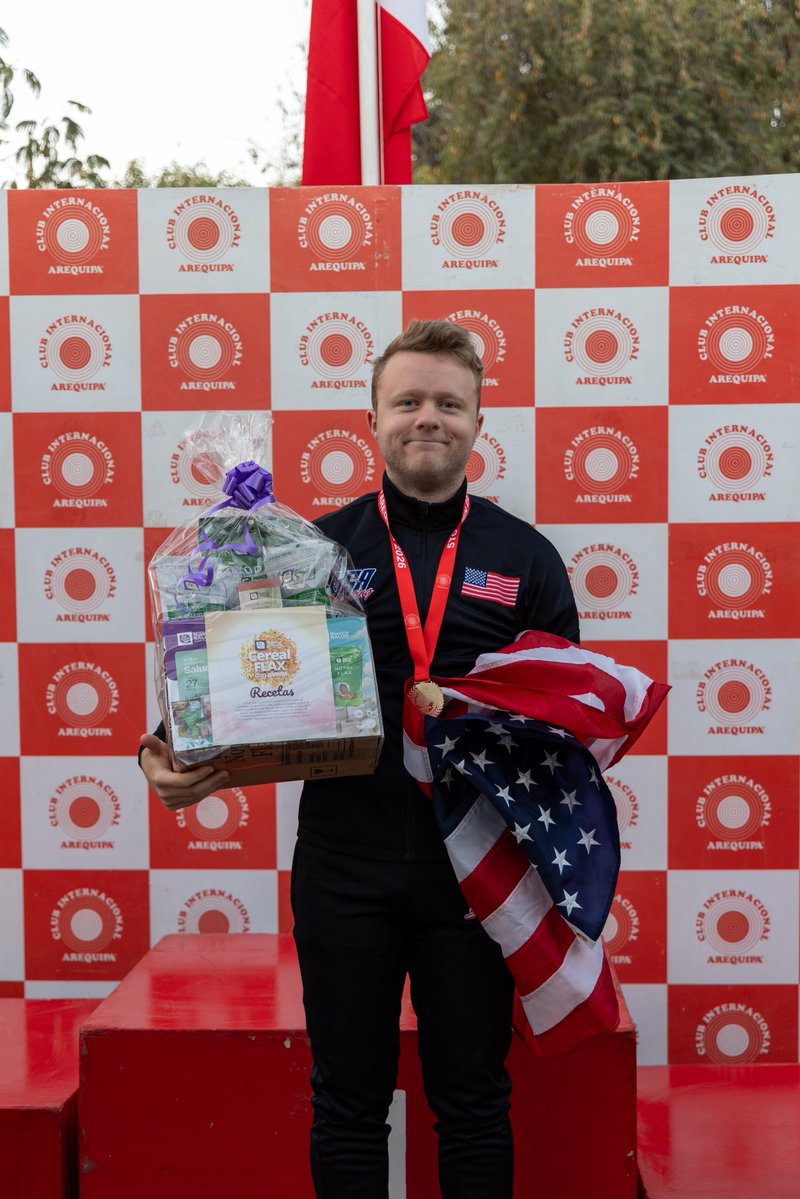 USAShooting's tweet photo. 🇺🇸 Another GOLD for Team USA! 

Ben Hays earns 🥇in R4 10m Air Rifle Standing SH2!

#gold #airrifle #peru https://t.co/QfNSfHPcHL