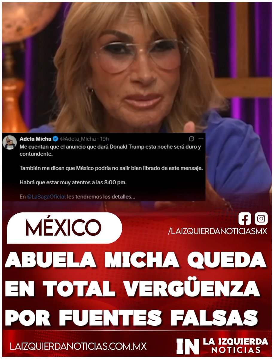 IzqNoticiasMx's tweet photo. ¡PURA FAKE NEWS! La guardabosques Adela Micha anunció que sus fuentes le filtraron que Trump daría un mensaje “duro y contundente” donde México no saldría bien parado. Al final, Trump habló de China, de sus próximas elecciones y de sus berrinches internos, pero nada sobre México. Las redes la destrozaron: “Las fake news es lo tuyo”, “No te cansas de decir estupideces”, entre otros insultos.
