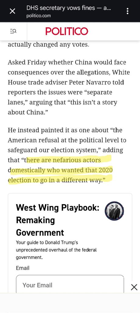Csi4Law's tweet photo. @RealPNavarro @POTUS Couldn't have said it better myself. Yes, there were nefarious actors that wanted the election of 2020 to go a different way... you &amp; your boss to start! https://t.co/1iVrgPsRm4