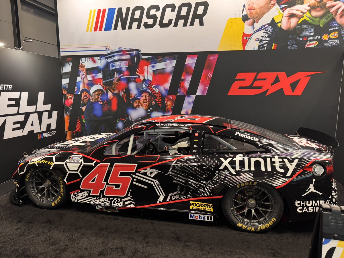 slauletta's tweet photo. Great to be featured by @NASCAR in their @FanaticsFest display. If in NYC come by this weekend for an @23XIRacing photo and shirt https://t.co/KrGP3j2DjL