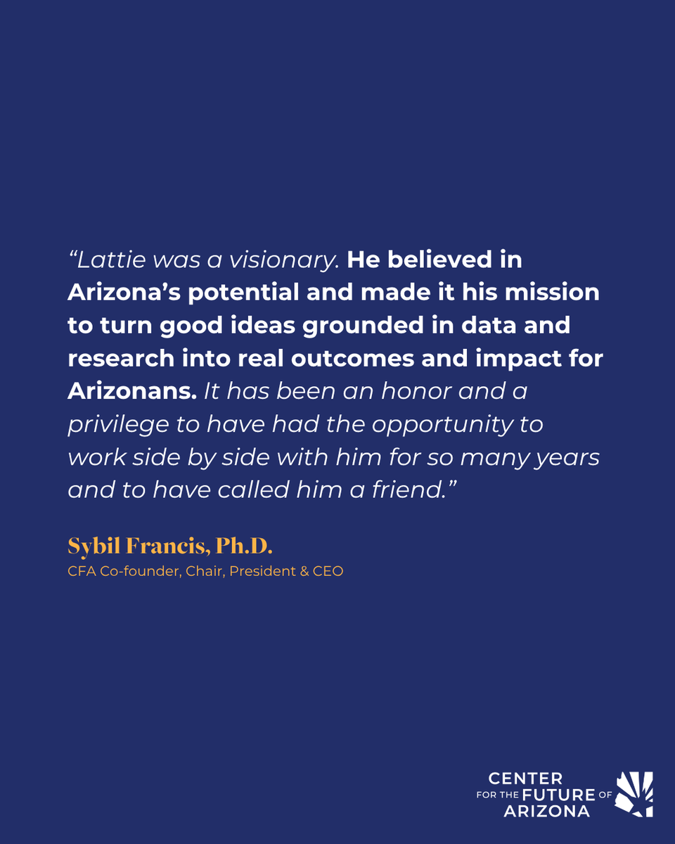 arizonafuture's tweet photo. Honoring the life and legacy of Dr. Lattie Coor, our beloved Co-Founder and Founding Chair Emeritus of Center for the Future of Arizona. https://t.co/VrCtFs2IfU https://t.co/5OlVpZbfLB