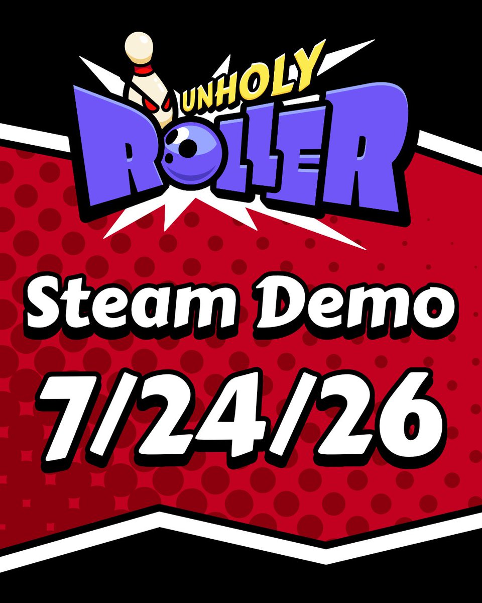 uhr_game's tweet photo. Coming Friday of next week, Unholy Roller will officially launch its demo on steam for all to play!

To celebrate the release, we will be sharing the official sound track, one song at a time on our youtube channel.

Play the demo next week!
#indiegames #gamedev #gaming #bowling https://t.co/x6GlbE1NB0