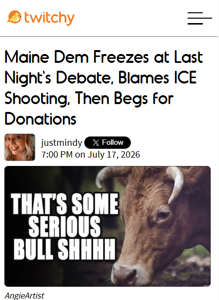 TwitchyTeam's tweet photo. Platner replacement hopeful freezes up during debate, and today blames an ICE shooting ... yes, really

https://t.co/jRvXjvq8C6 https://t.co/n9sQOWmCoN