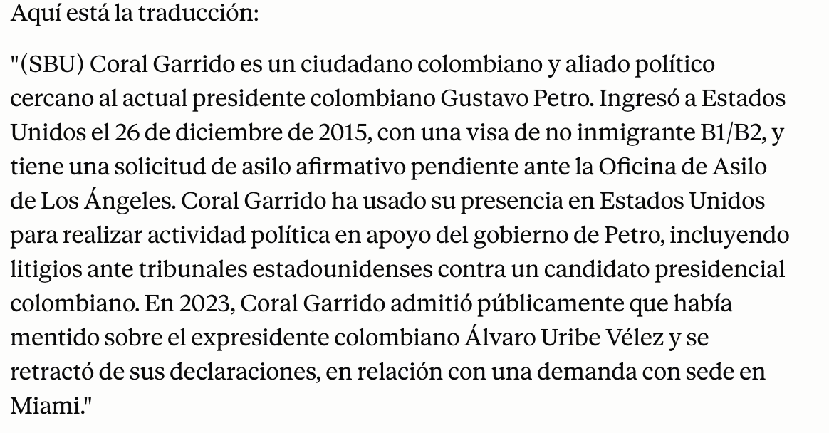 CafeteraGlobal's tweet photo. @MafeCarrascal Aqui El aparte de Marco Rubio del motivo de su deportación. https://t.co/1egFadFSOY