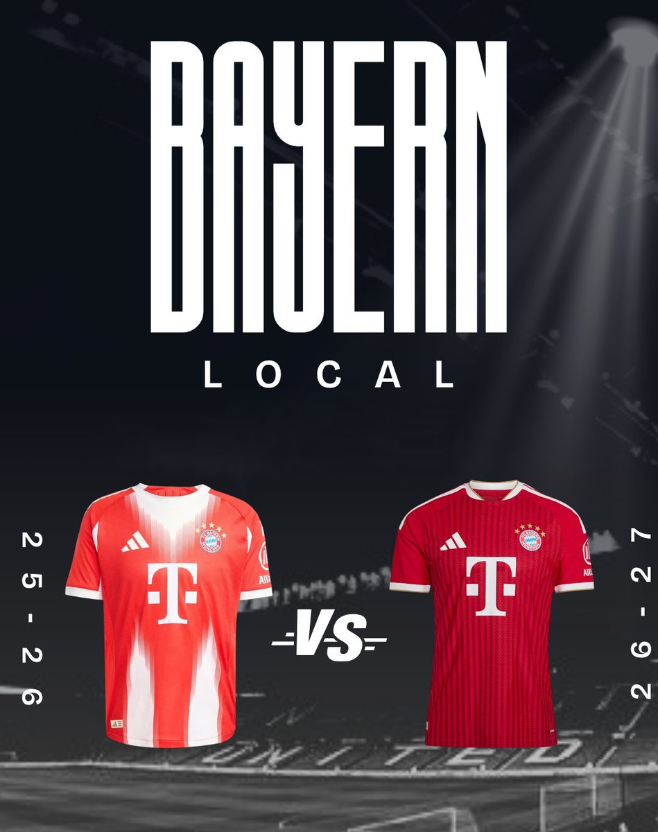 DeporteParaiso's tweet photo. 🔴⚪ Bayern de Múnich — Local
¿Con cuál te quedas?
🔁 Temporada 25/26
❤️ Temporada 26/27
#FCBayern #MiaSanMia #Bundesliga https://t.co/VyIUVdUYkF