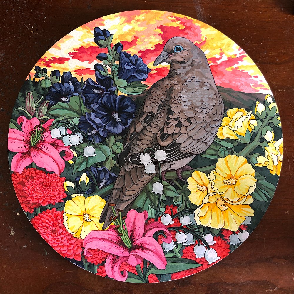 libberkib's tweet photo. Mourning Dove 🕊️💐💗
Gouache and Ballpoint Pen on 12 inch Wood Panel
2024
#dove #birding #birdtwt #painting #arttwt https://t.co/DvmBkZ4dta