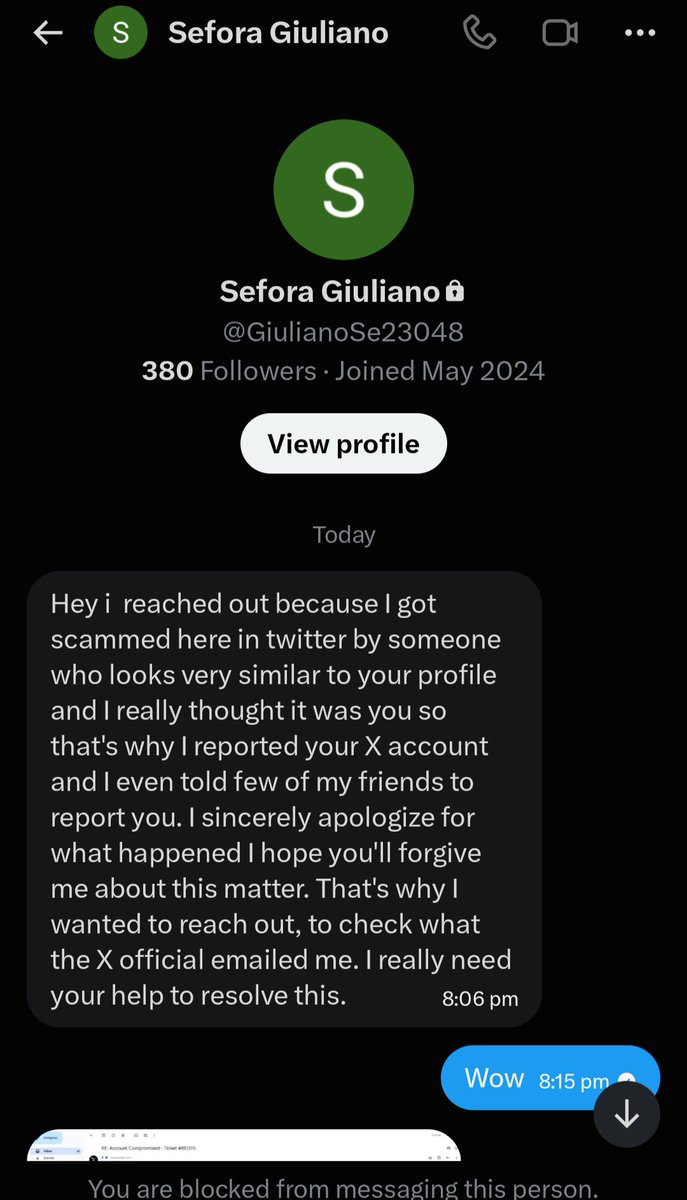 AceeM20's tweet photo. 🚨🚨This account has been sending phishing messages to make you believe that your account has been banned and will ask you to pay to get the ban lifted. Please block and report immediately as a fraudulent and scammer account❗❗ https://t.co/hX36Dp1PYj