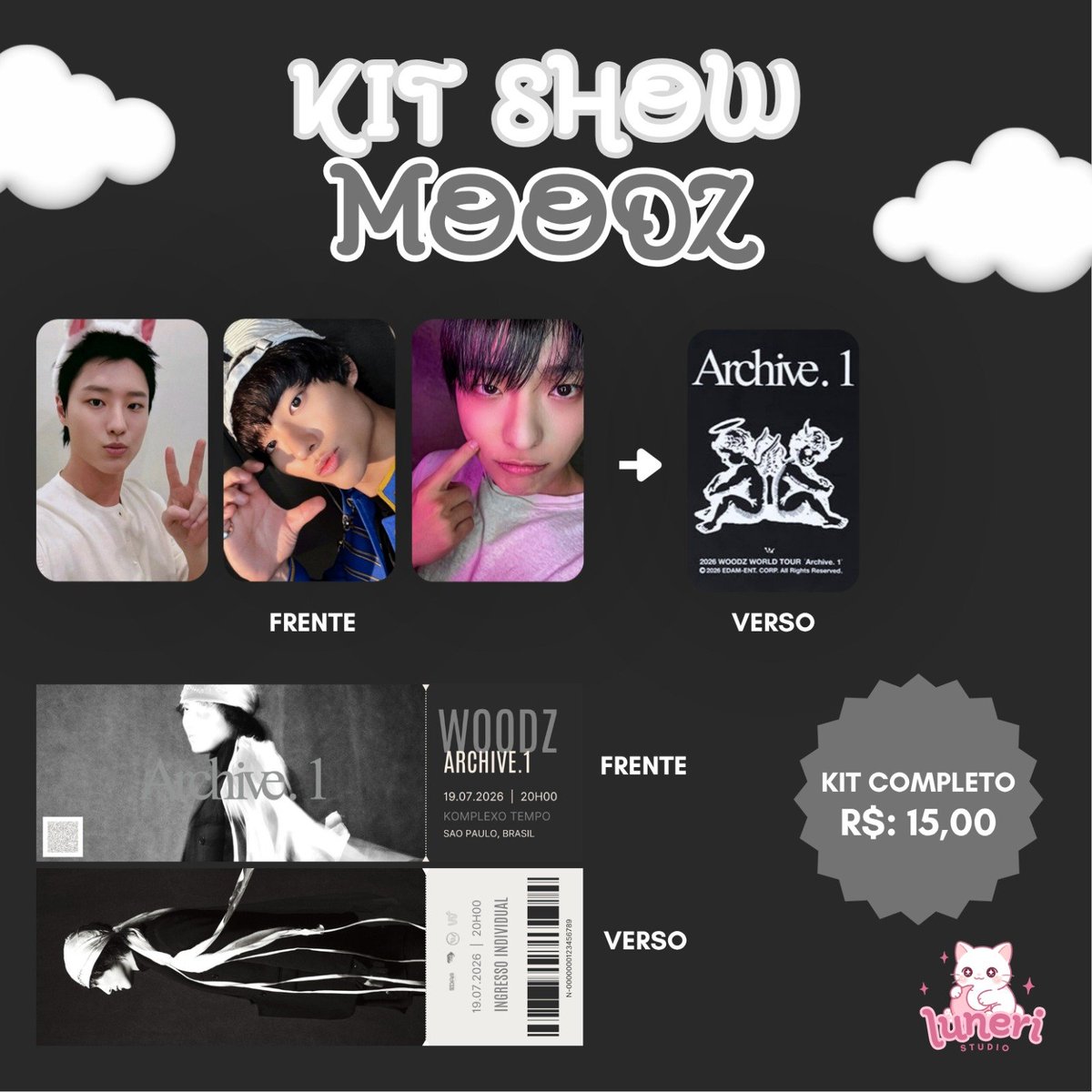studioluneri's tweet photo. A Luneri vai estar na fila do Woodz vendendo nosso fankit feito especialmente para esse show maravilhoso e espero encontrar vocês la! 💗 https://t.co/a59HA1wUPf