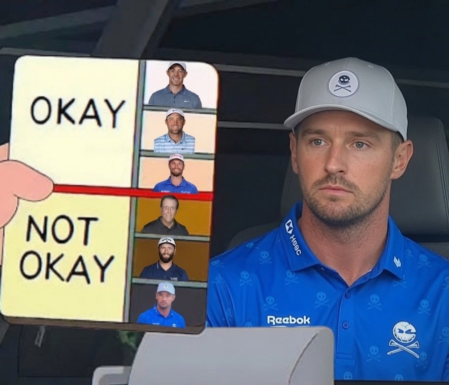 notthefakeDNP's tweet photo. When the PGA rules officials are deciding whether to enforce penalty strokes. https://t.co/59b2N31SXt