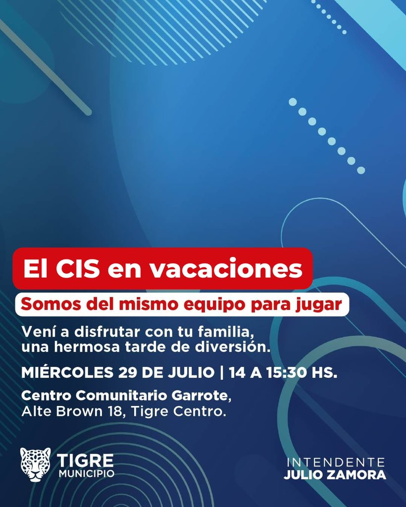 tigre_social's tweet photo. CIS en vacaciones❄️

Veni a disfrutar con tu familia de una hermosa tarde de diversión y juegos.

��Te esperamos en los Centros Comunitarios de Tigre!❤️

#TigreEsMiVida

@zamora.julio
@giselazamoraok
@tigremunicipio https://t.co/J1U4DbBC3z