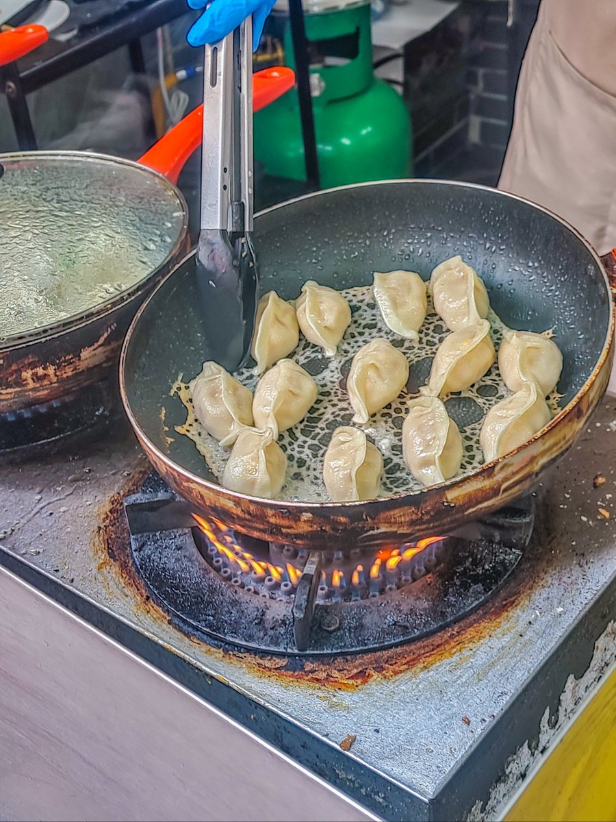 iminskyhigh's tweet photo. It’s 1AM, and the tiny street stall is still glowing. Steam curls off a plate of pan-fried dumplings, and the old uncle behind the grill nods at regulars like family. A quiet, warm bite to chase away the late-night chill.， https://t.co/aKKpyuKVKO
