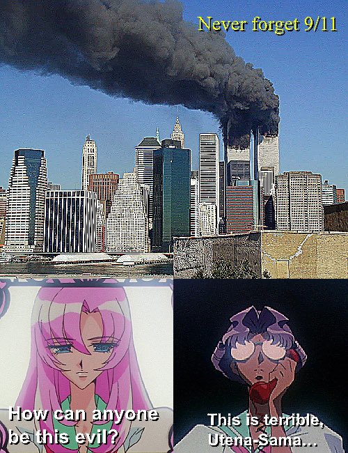 womanfailure's tweet photo. Utena and Anthy react to 9/11 https://t.co/DJiye1qNOy